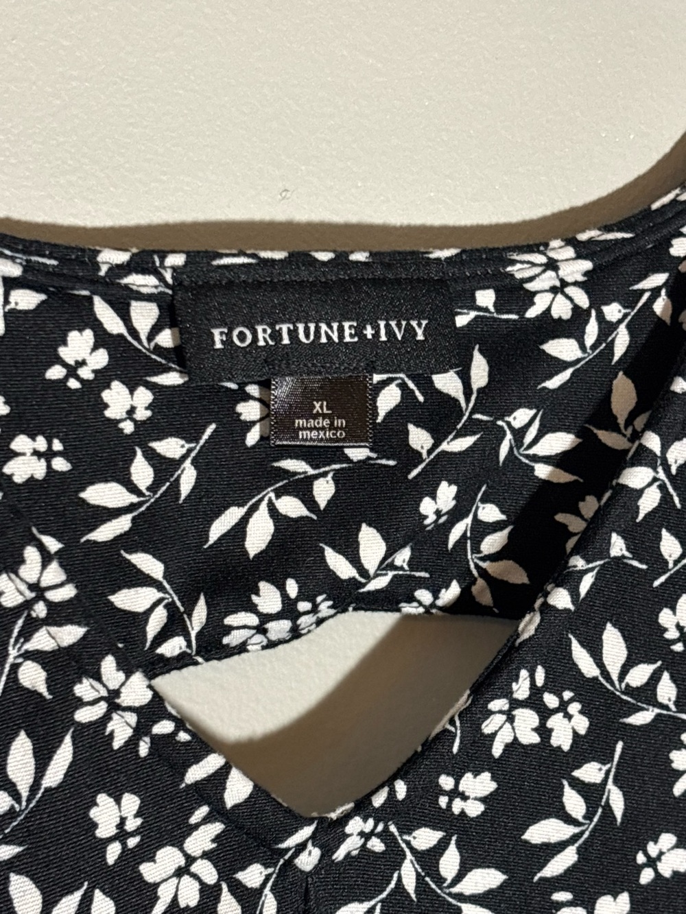 Fortune + Ivy XL Black White Floral Sleeveless Swing Dress Cutout - Picture 4 of 4